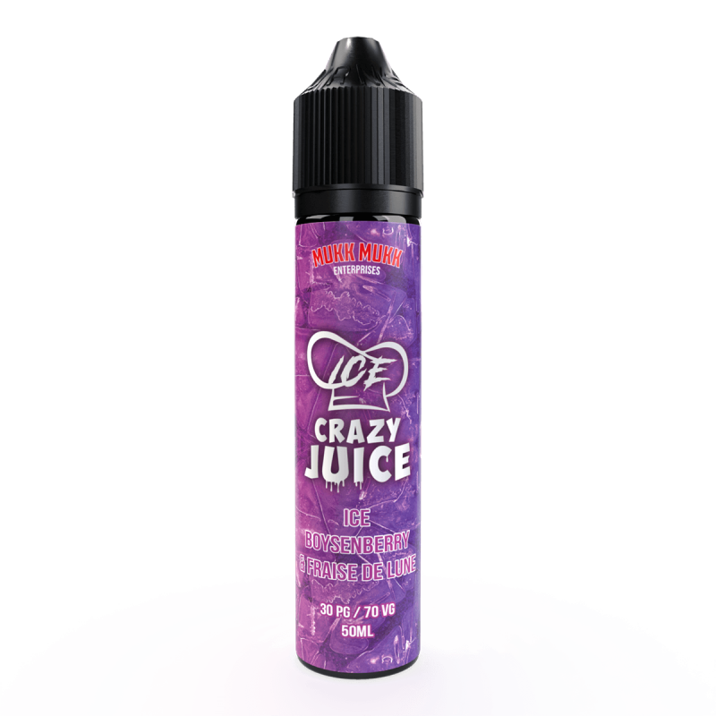 Ice Boysenberry & Fraises de lune Crazy Juice Mukk Mukk