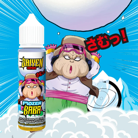 Frozen Baba Saiyen Vapors 50ml Fraise - Fruit du Dragon - Barbe à papa - Frais