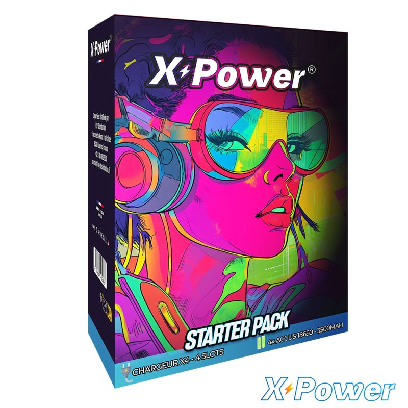 Starter Pack - Chargeur X4 Accus 18650- 3500mh
